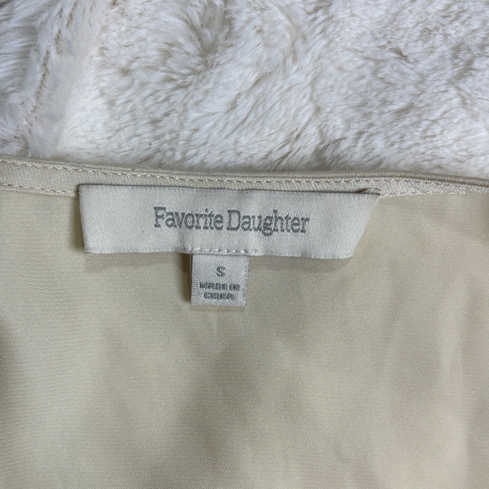 Favorite Daughter Surplice Long Sleeve Satin Bodysuit In Champagne. - Picture 6 of 11